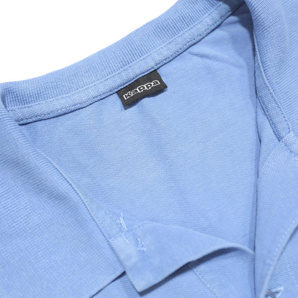 KAPPA Mens Blue Long Sleeve Plain S Cotton Polo Shirt Classic Fit Casual
