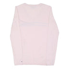 TOMMY HILFIGER Womens Pink Cotton Blend Patterned V-Neck Basic Knit XS Casual