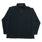 NAUTICA Mens Jumper Black Button Neck Tight Knit XL