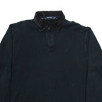 NAUTICA Mens Jumper Black Button Neck Tight Knit XL