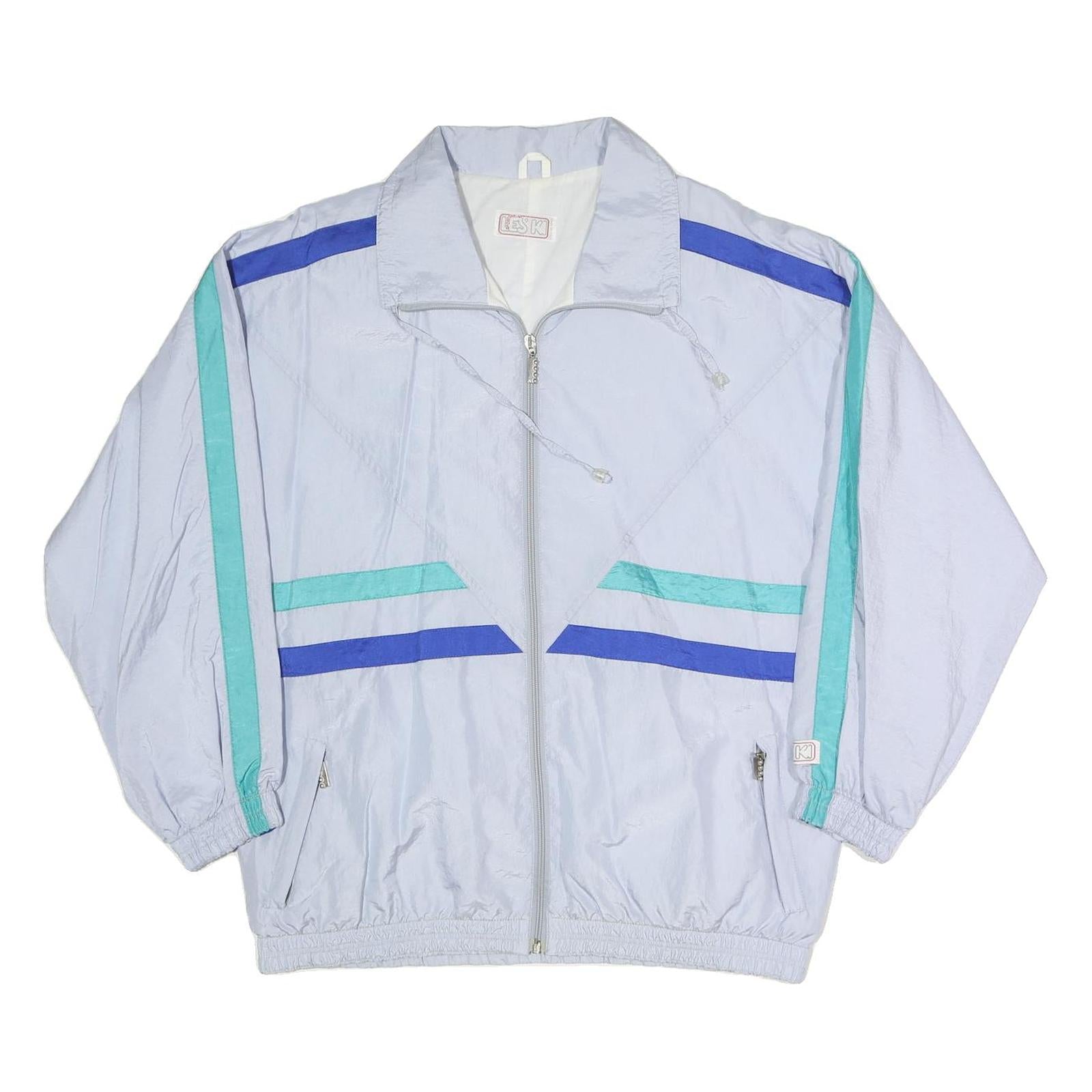LESKI SPORTSWEAR Mens Light Blue & Blue & Turquoise Sportswear Jacket L