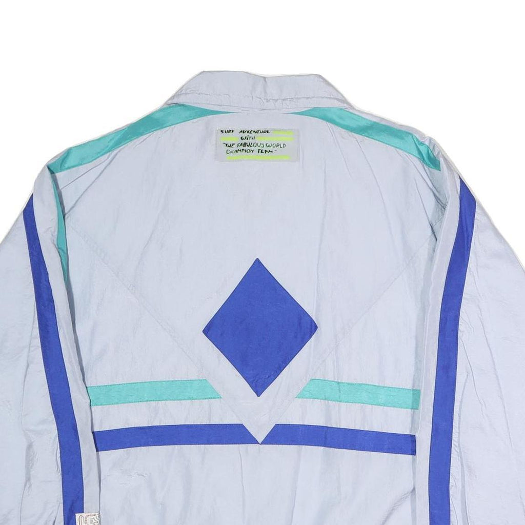 LESKI SPORTSWEAR Mens Light Blue & Blue & Turquoise Sportswear Jacket L