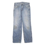 CARHARTT Mens Regular Fit Light Blue Denim Jeans Cotton Blend Button W32 L32