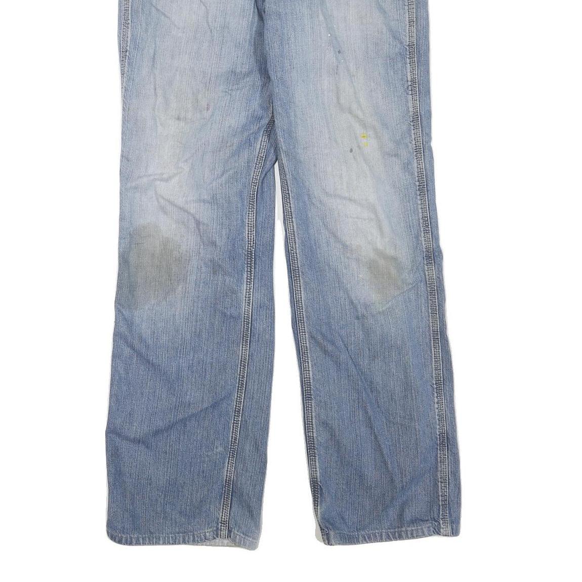 CARHARTT Mens Regular Fit Light Blue Denim Jeans Cotton Blend Button W32 L32