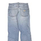 CARHARTT Mens Regular Fit Light Blue Denim Jeans Cotton Blend Button W32 L32