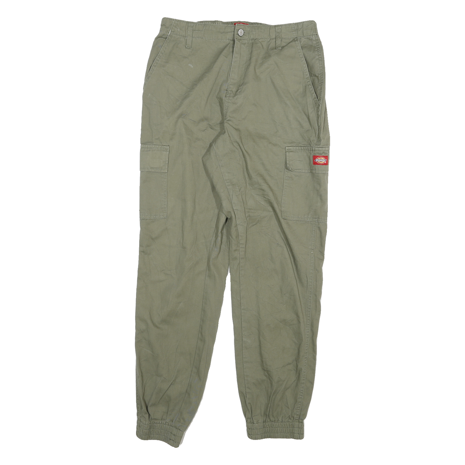 DICKIES Mens Cotton Blend Relaxed Cargo Trousers Green W28 L29 Casual Workwear