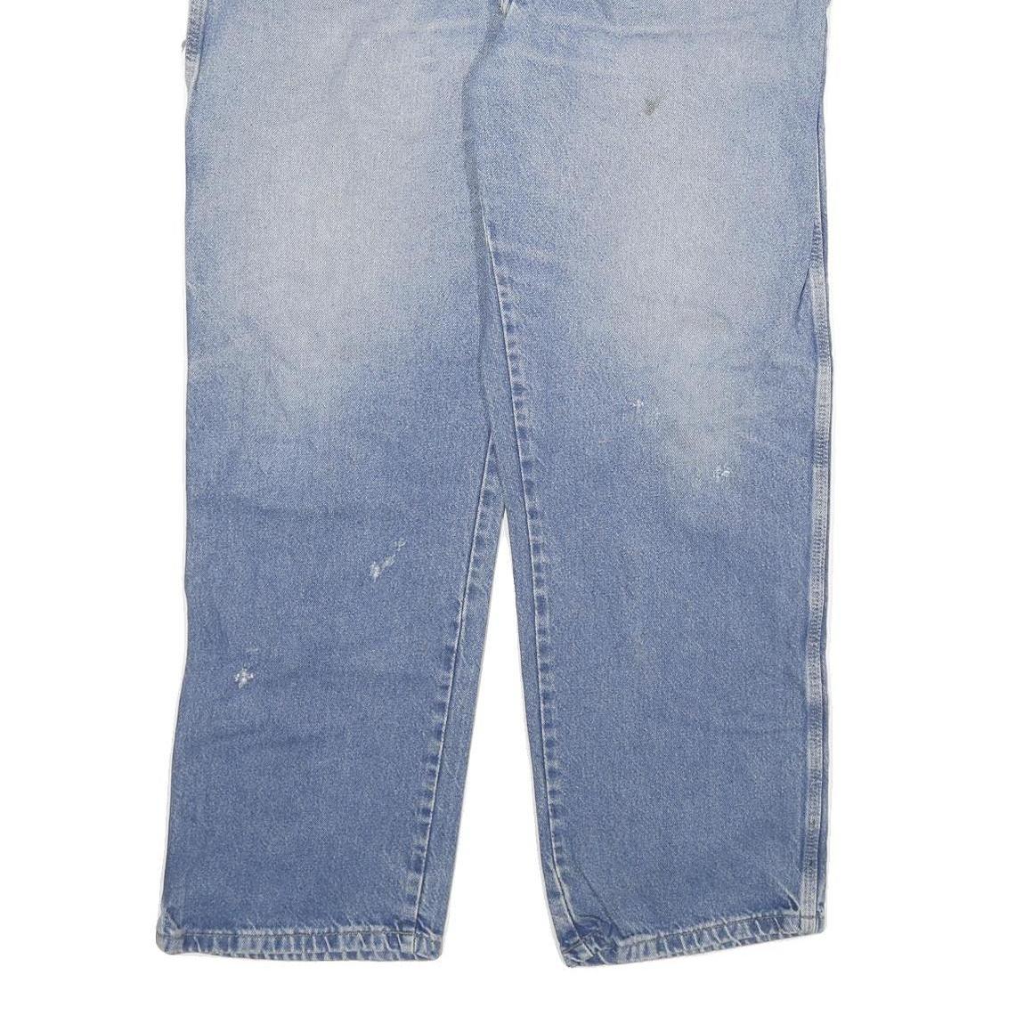 DICKIES Mens Jeans Blue Regular Straight Denim Medium W40 L32 Workwear Zip