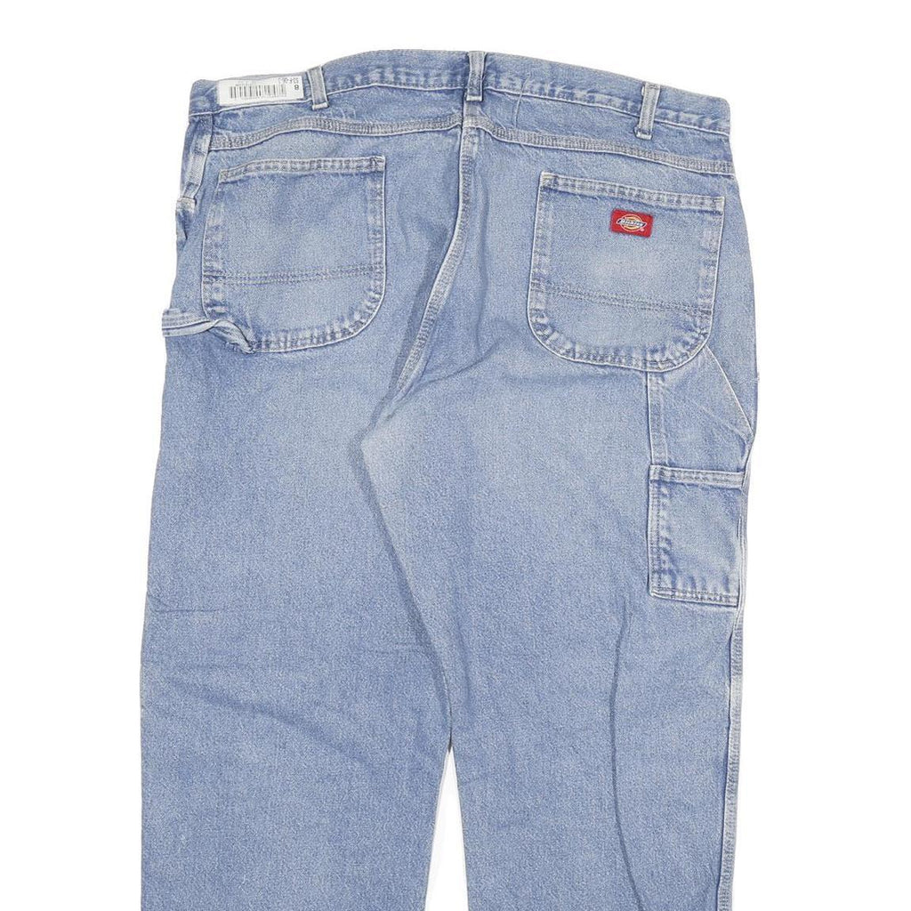 DICKIES Mens Jeans Blue Regular Straight Denim Medium W40 L32 Workwear Zip