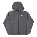 NIKE Mens Grey Zip Up Hoodie M Cotton Blend Casual Sweatshirt