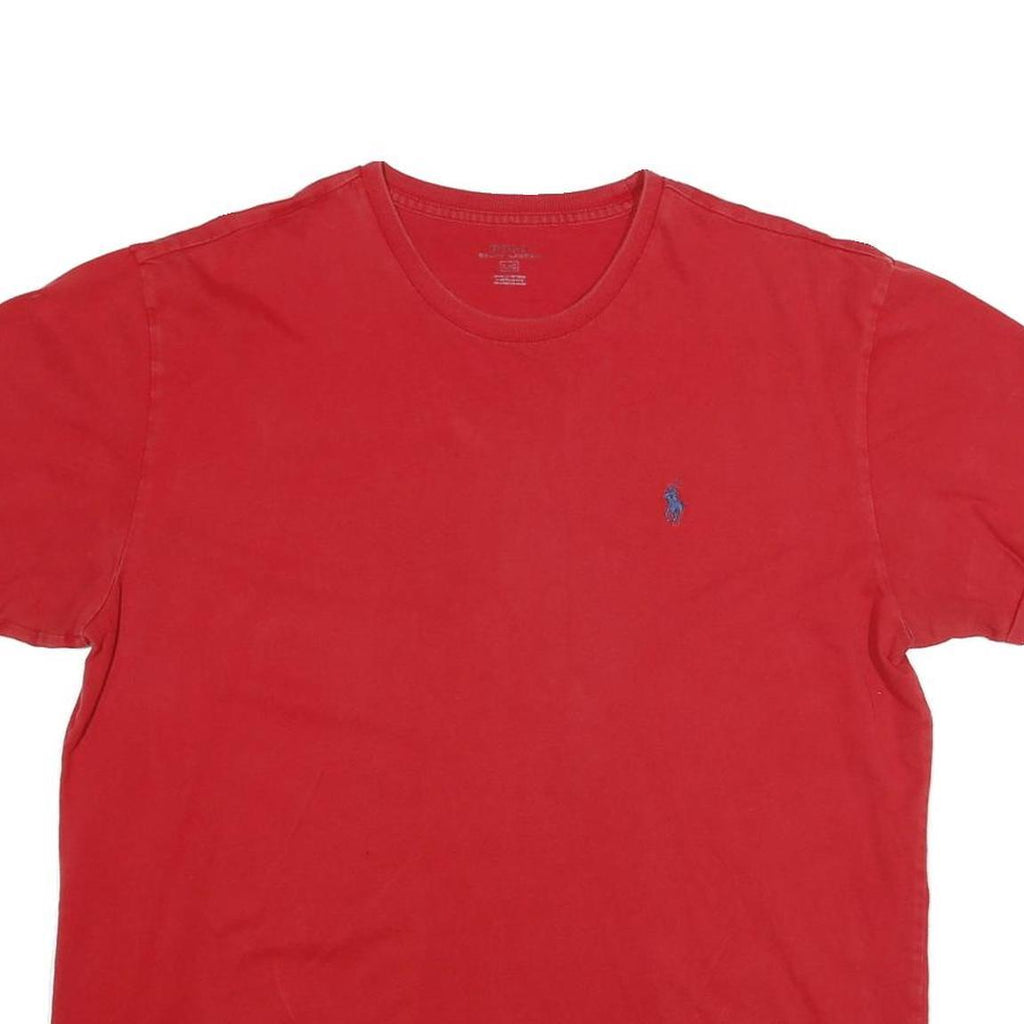 POLO RALPH LAUREN Mens Red Classic T-Shirt L Short Sleeve Crew Neck Soft Cotton