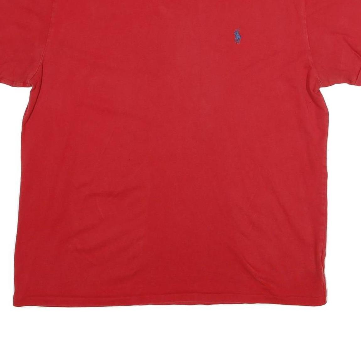 POLO RALPH LAUREN Mens Red Classic T-Shirt L Short Sleeve Crew Neck Soft Cotton