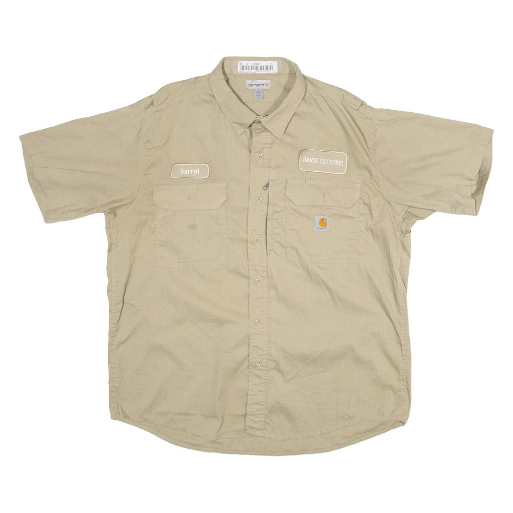 CARHARTT Darrell Davis Electric Mens Worker Shirt Brown XL