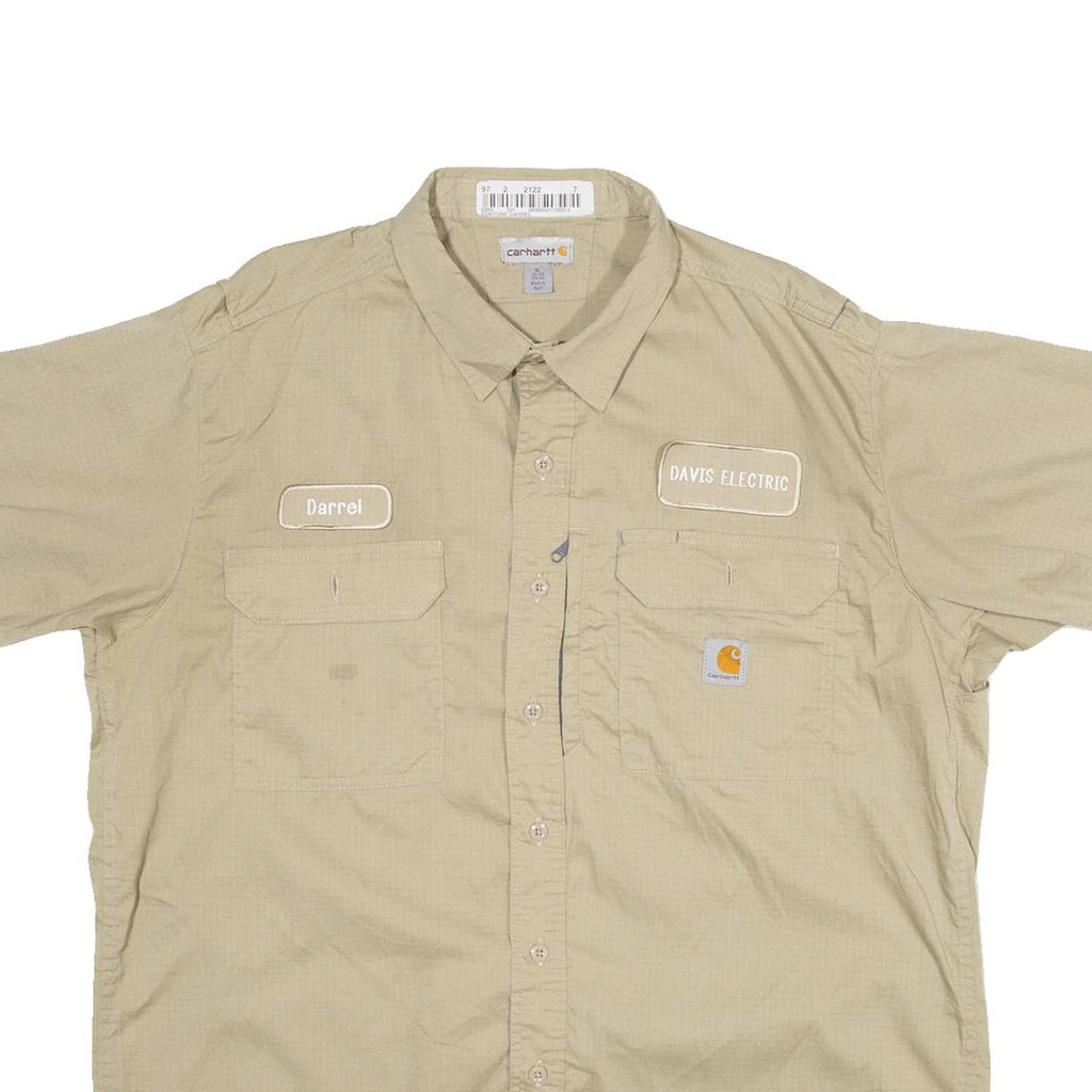 CARHARTT Darrell Davis Electric Mens Worker Shirt Brown XL