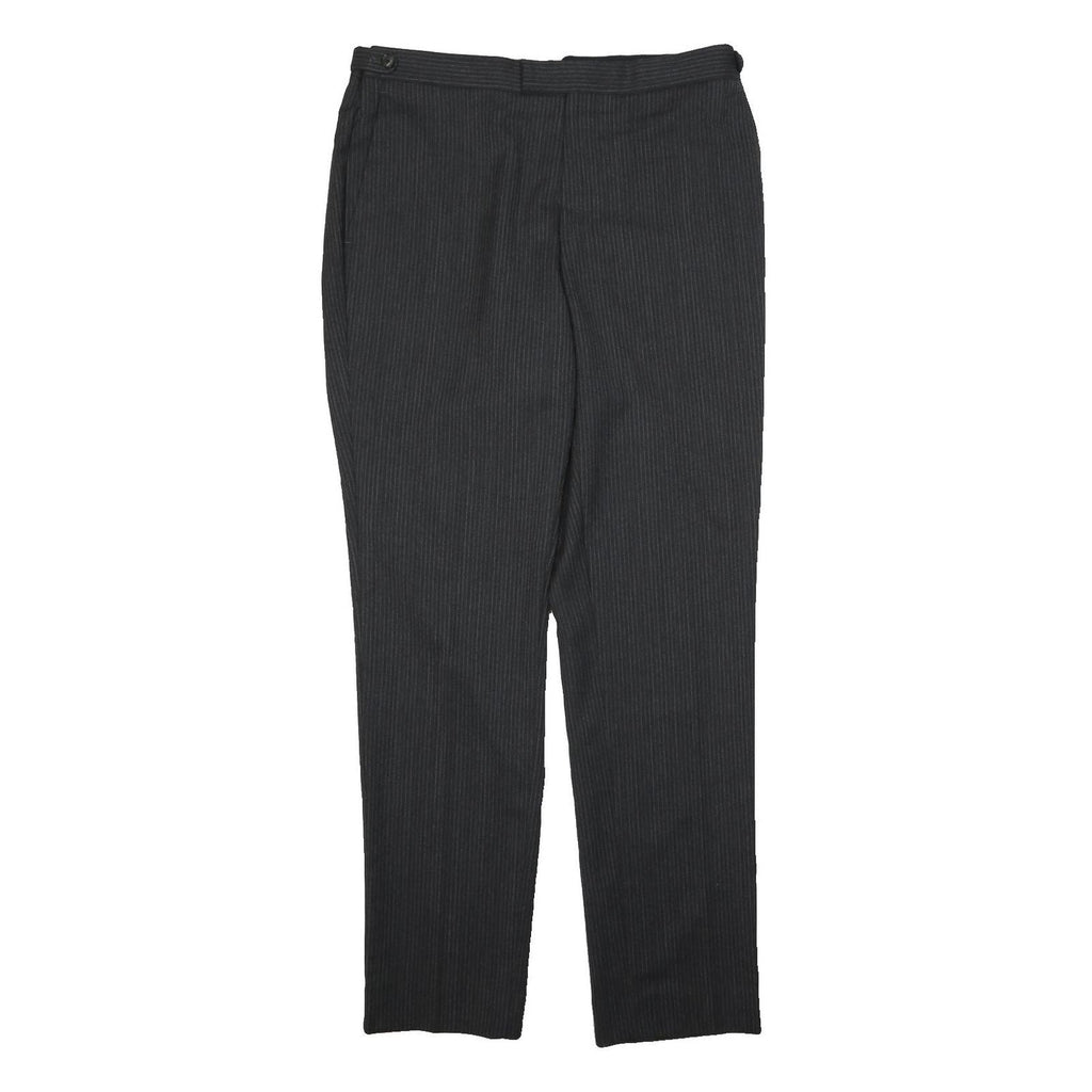 REISS Mens Wool Black Pinstripe Regular Fit Straight Trousers W32 L30 Smart