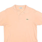 LACOSTE Womens Peach Short Sleeve Plain Polo Shirt M Classic Cotton Blend