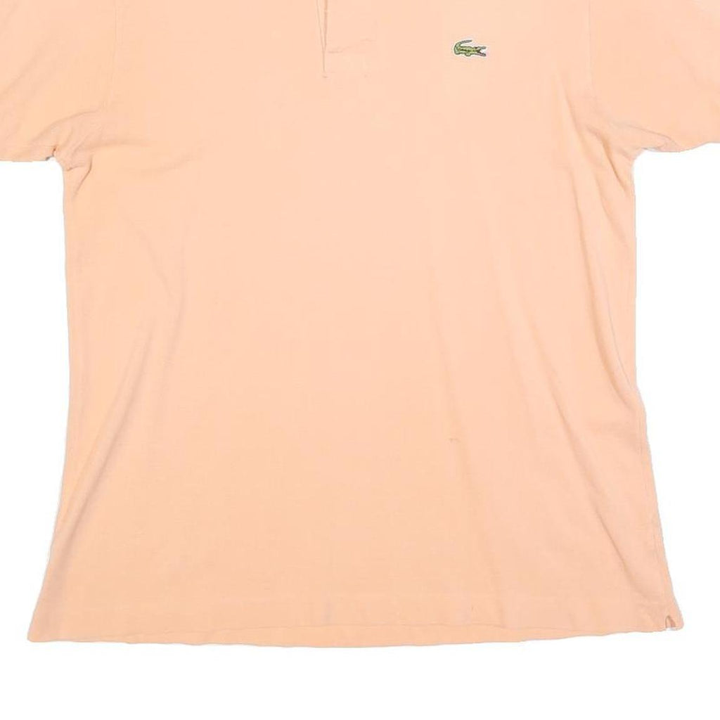 LACOSTE Womens Peach Short Sleeve Plain Polo Shirt M Classic Cotton Blend