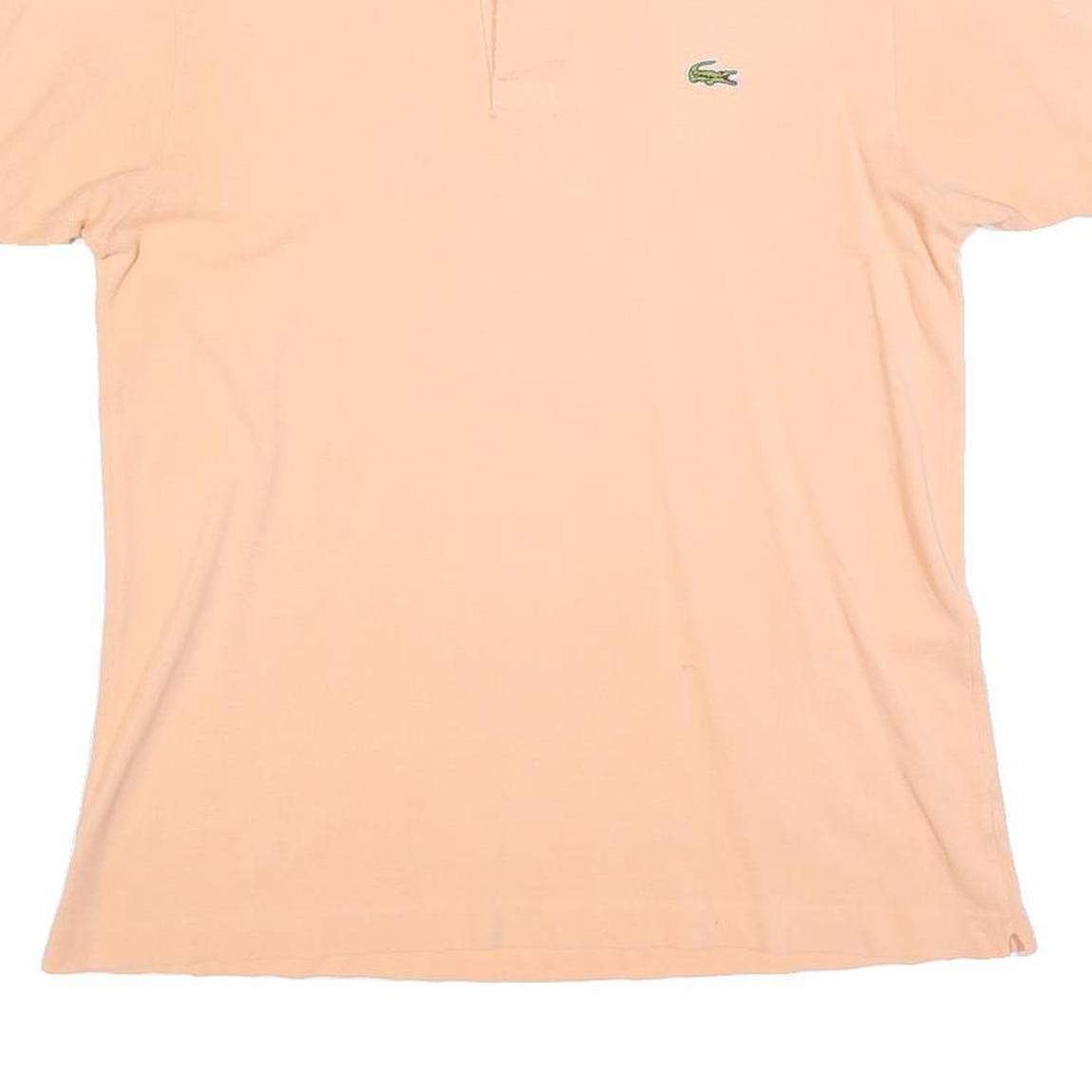 LACOSTE Womens Peach Short Sleeve Plain Polo Shirt M Classic Cotton Blend