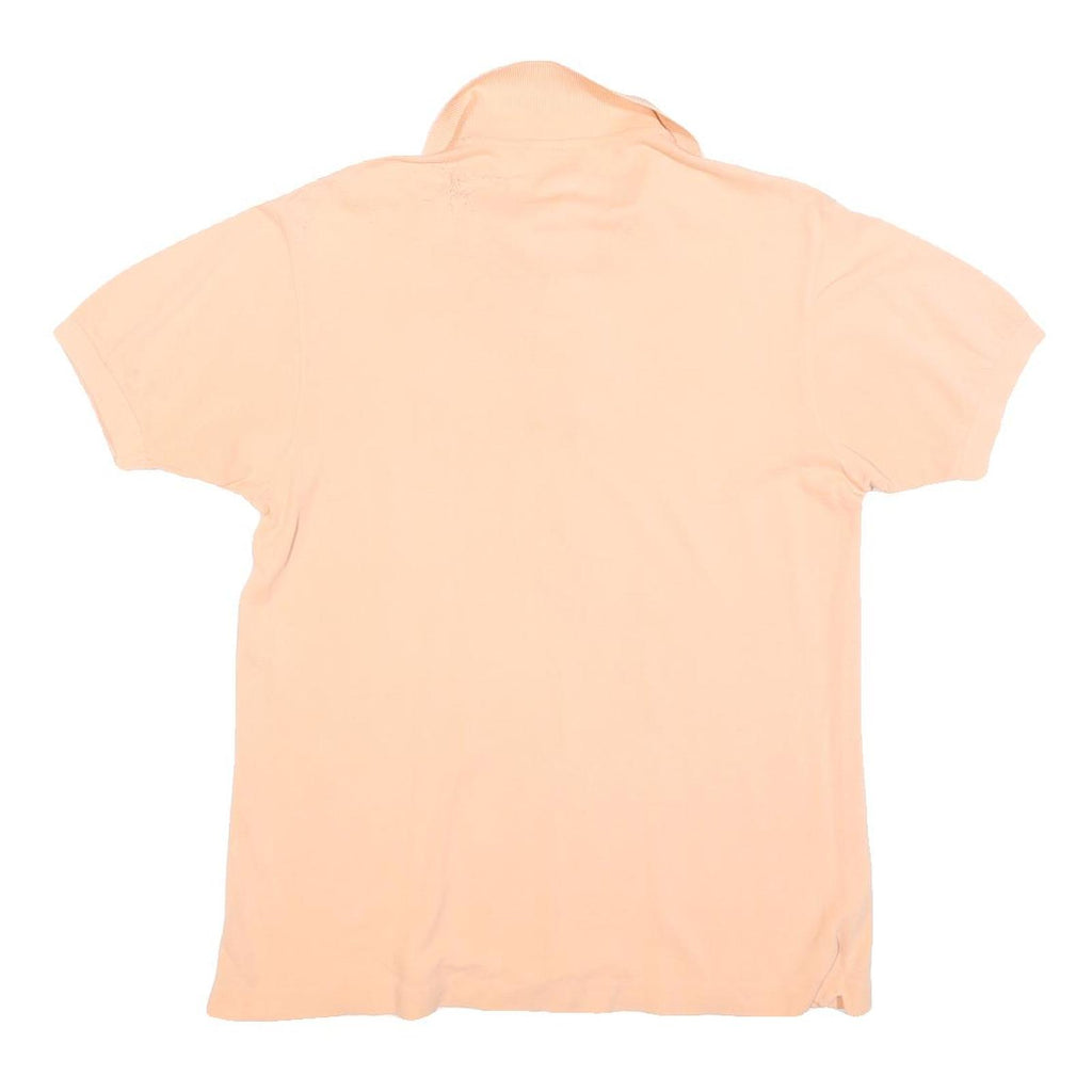 LACOSTE Womens Peach Short Sleeve Plain Polo Shirt M Classic Cotton Blend