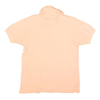 LACOSTE Womens Peach Short Sleeve Plain Polo Shirt M Classic Cotton Blend
