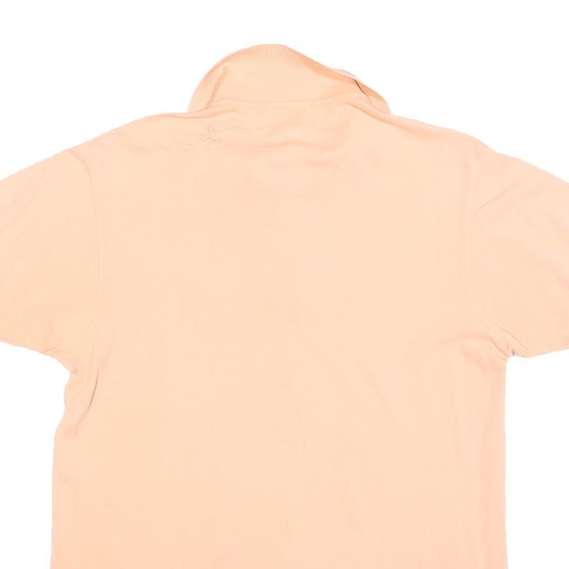 LACOSTE Womens Peach Short Sleeve Plain Polo Shirt M Classic Cotton Blend