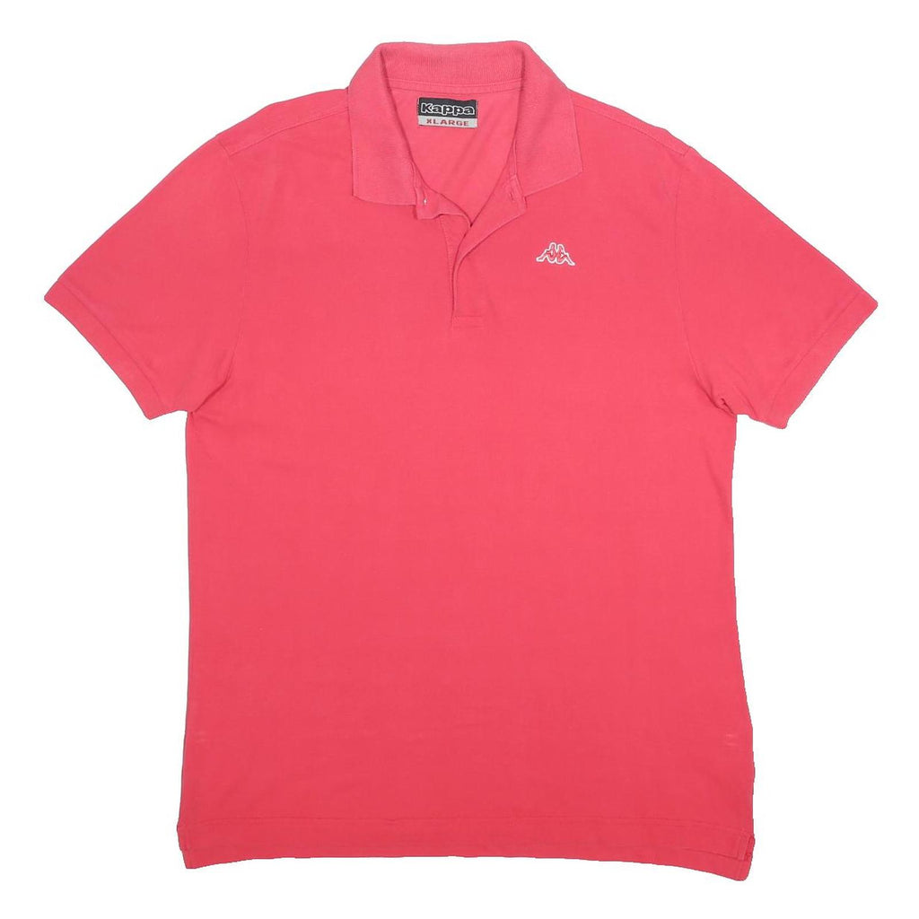 KAPPA Mens Pink Short Sleeve Plain Polo Shirt XL Cotton Casual