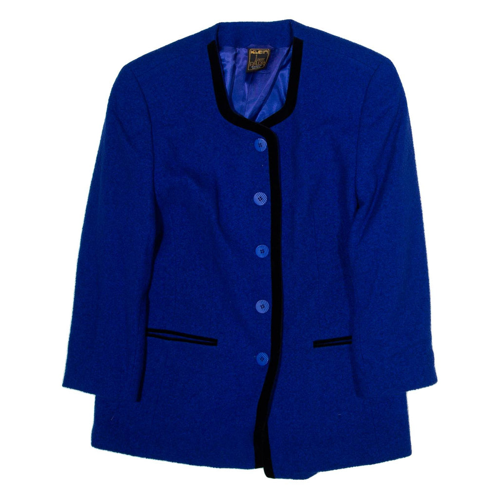 KLEIN PARIS Womens Jacket Blue Wool UK 12
