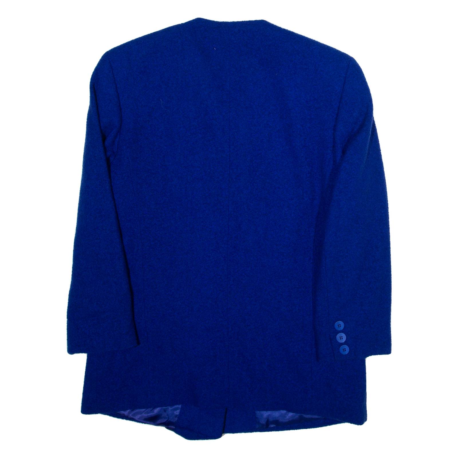 KLEIN PARIS Womens Jacket Blue Wool UK 12