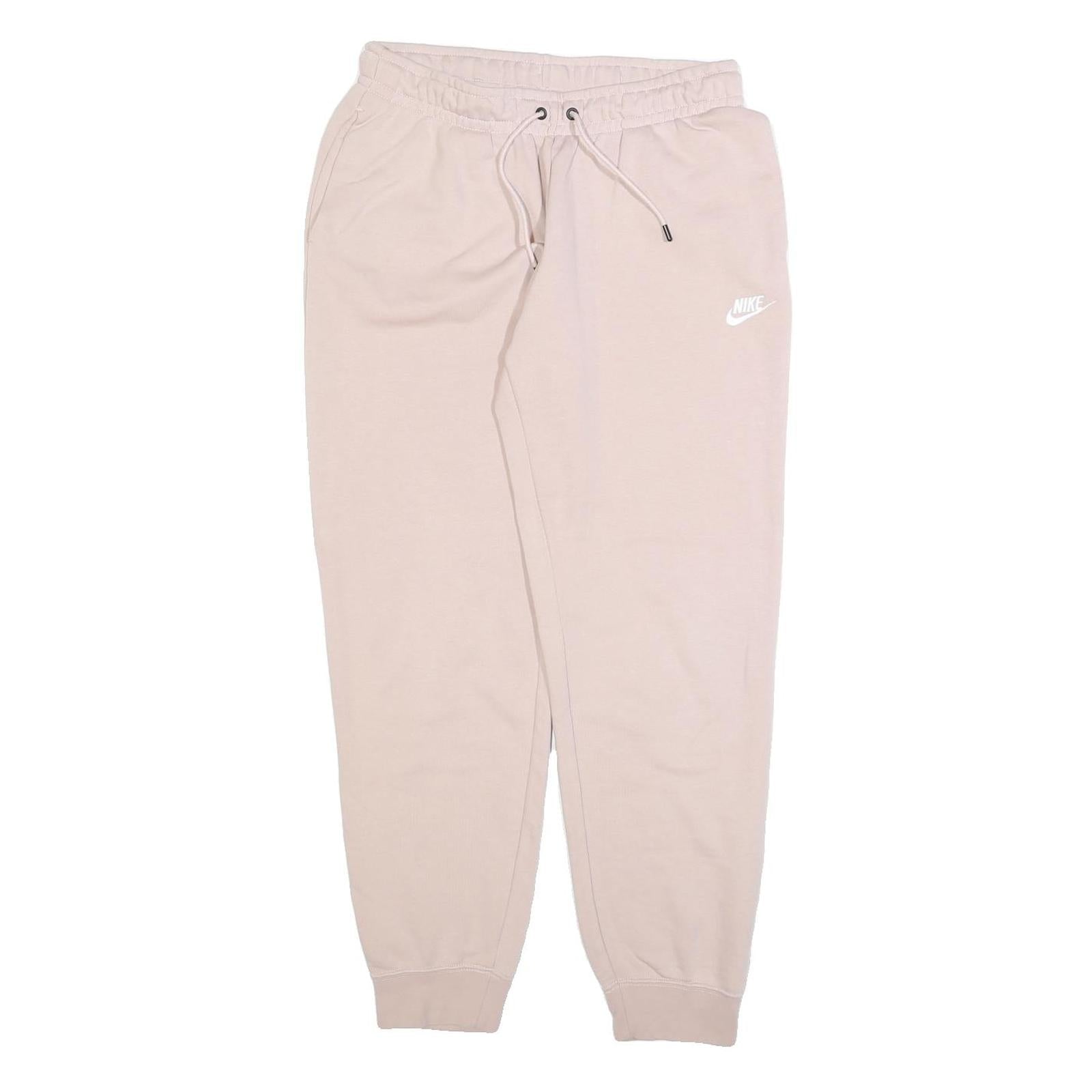 NIKE Womens Joggers Beige Slim Tapered M W28 L28 Cotton Blend Sweatpants
