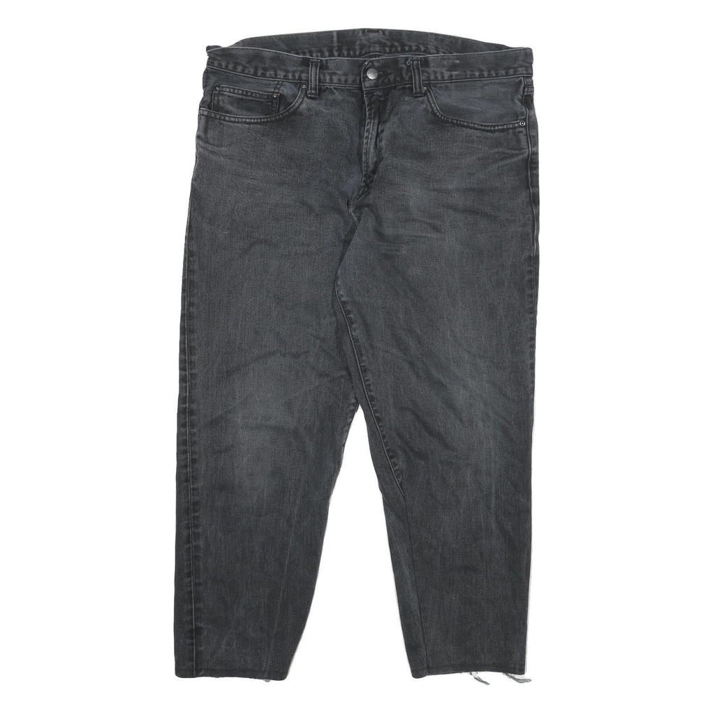 CARHARTT Mens Relaxed Black Cotton Blend Zip Trousers W35 L26 Workwear Style