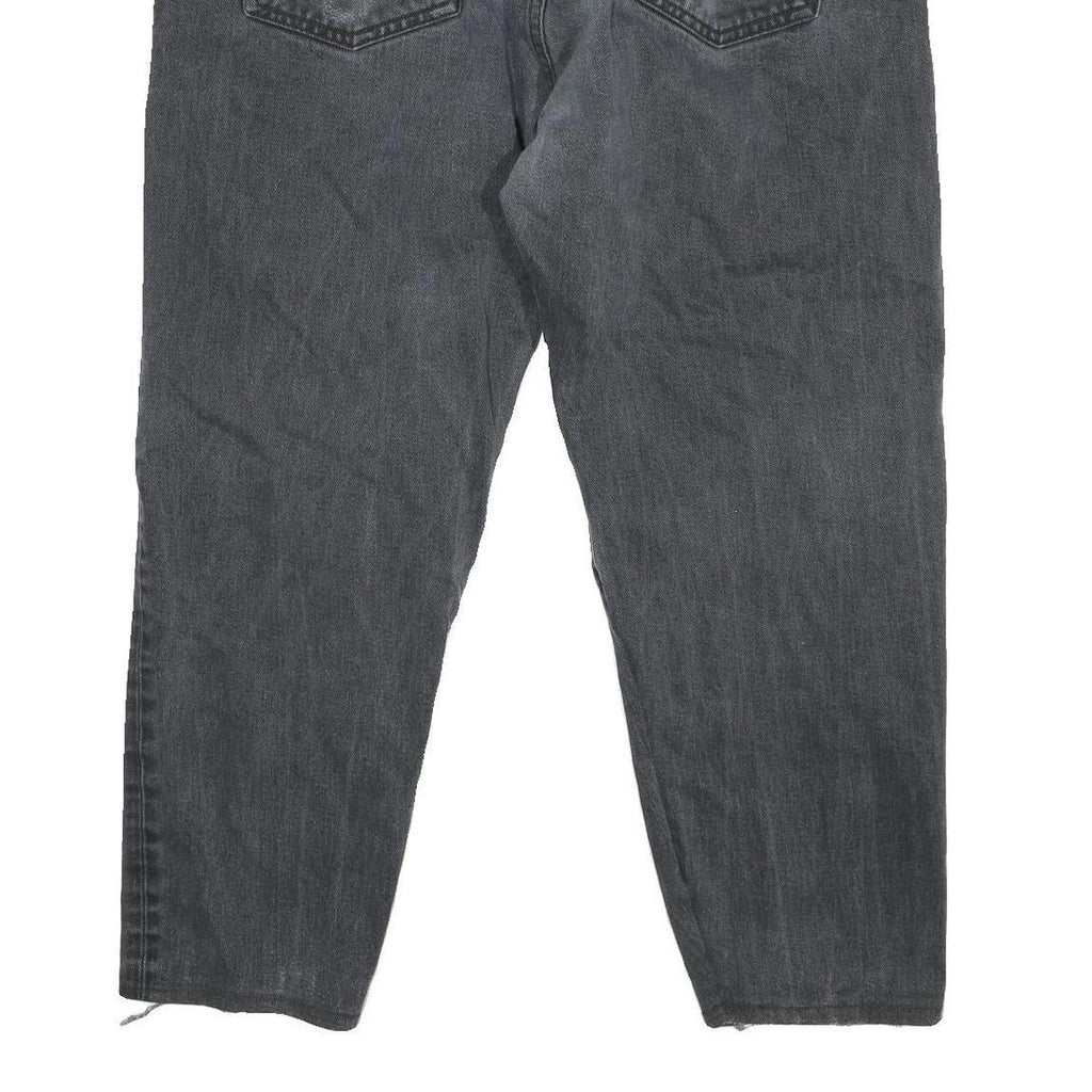 CARHARTT Mens Relaxed Black Cotton Blend Zip Trousers W35 L26 Workwear Style