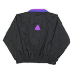WHITE FIR Womens Black & Purple Zip Jacket L Polyester Plain Lightweight