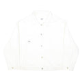 LEE Womens White Cotton Button Jacket 2XL Casual Classic Fit Plain Stylish