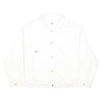 LEE Womens White Cotton Button Jacket 2XL Casual Classic Fit Plain Stylish