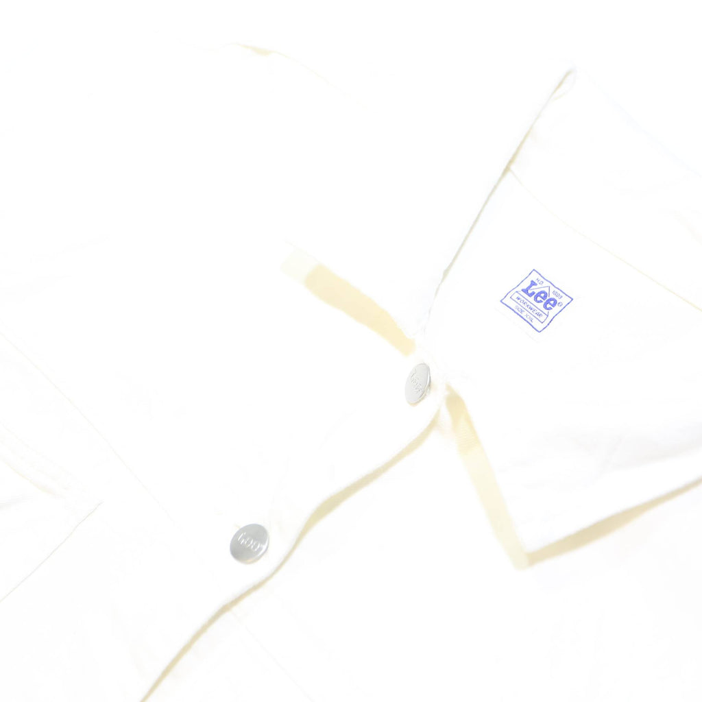 LEE Womens White Cotton Button Jacket 2XL Casual Classic Fit Plain Stylish