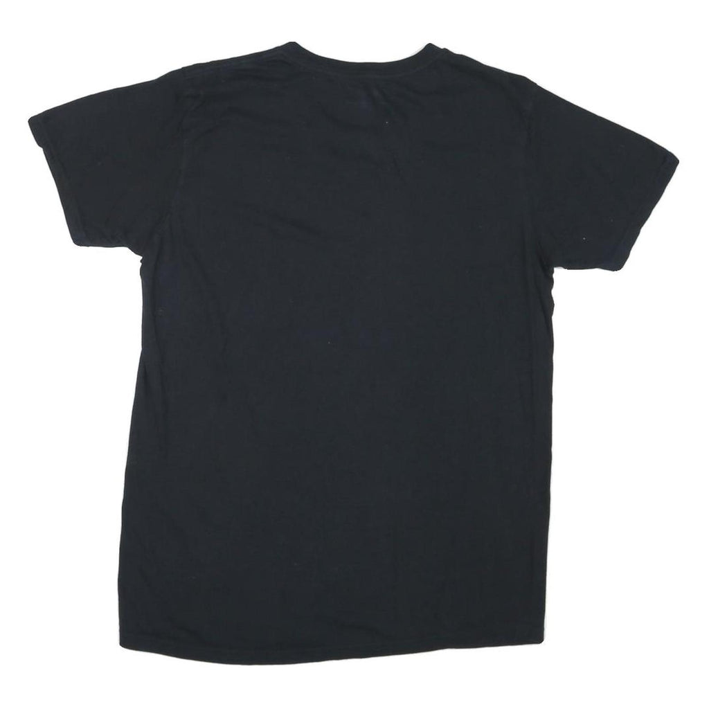 CALVIN KLEIN Mens Black V-Neck T-Shirt M Cotton Blend Classic Casual