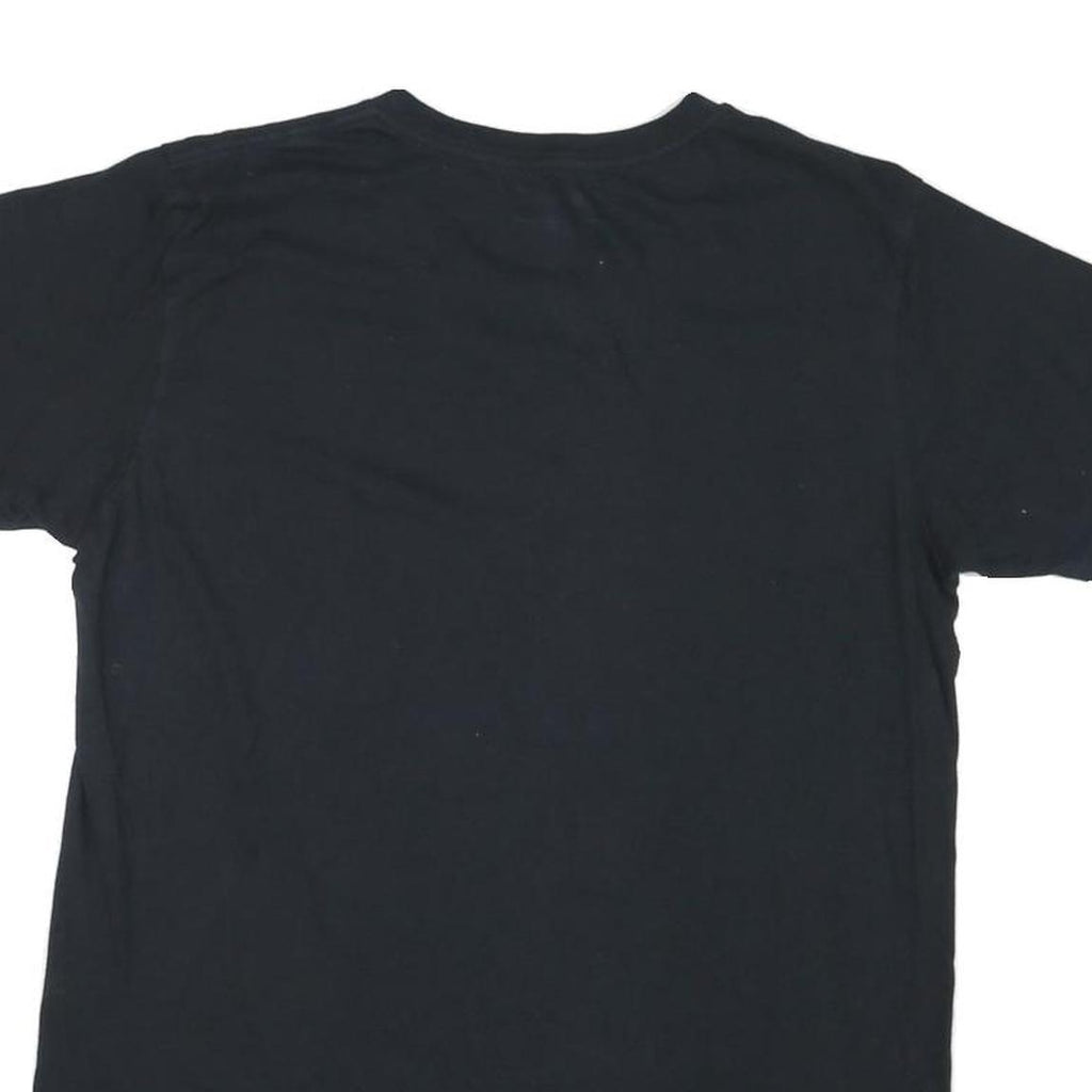 CALVIN KLEIN Mens Black V-Neck T-Shirt M Cotton Blend Classic Casual