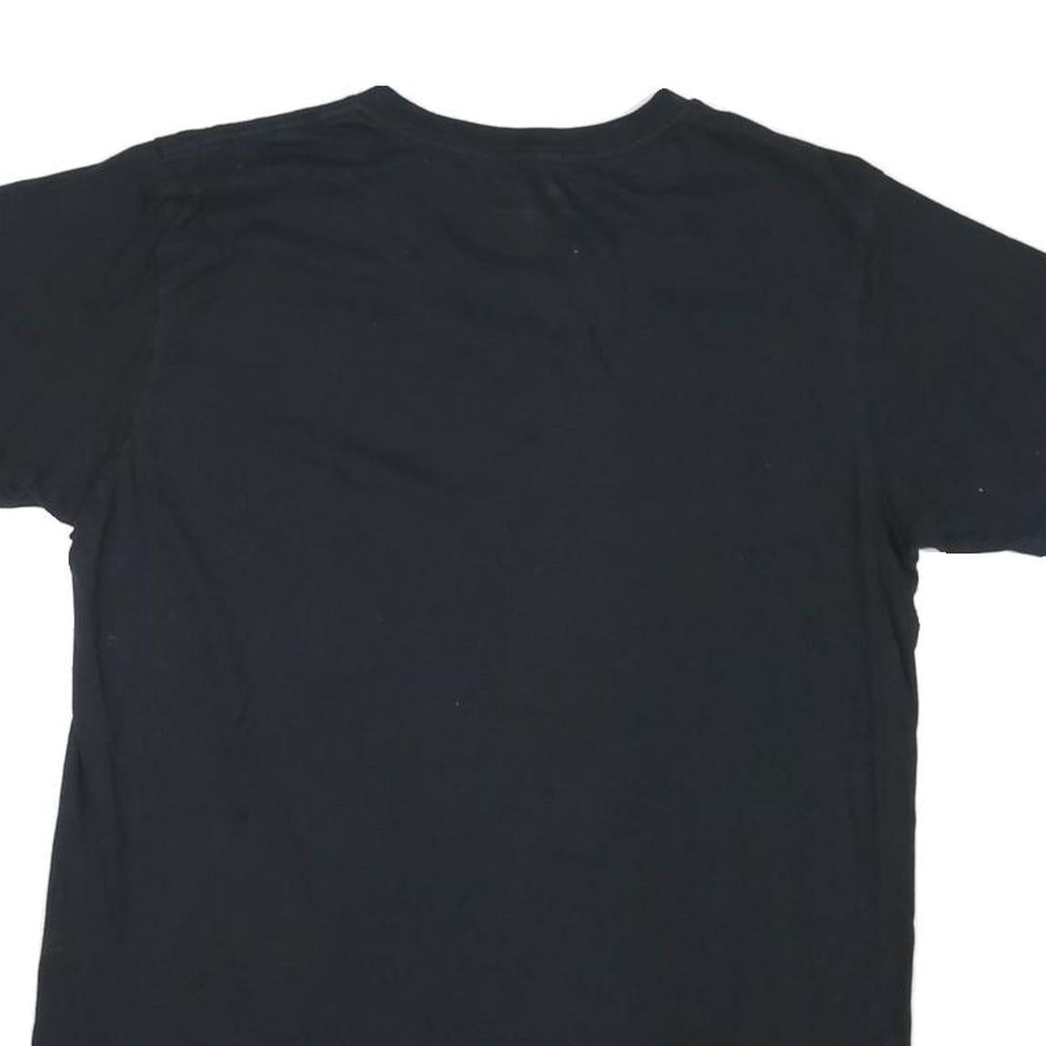 CALVIN KLEIN Mens Black V-Neck T-Shirt M Cotton Blend Classic Casual
