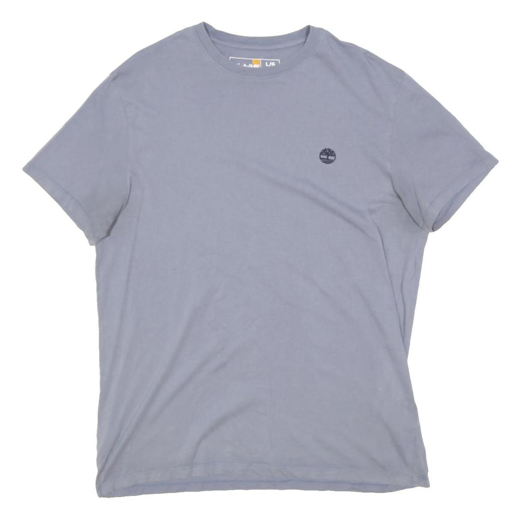 TIMBERLAND Mens Blue L T-Shirt Short Sleeve Crew Neck Cotton Blend Casual