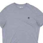 TIMBERLAND Mens Blue L T-Shirt Short Sleeve Crew Neck Cotton Blend Casual