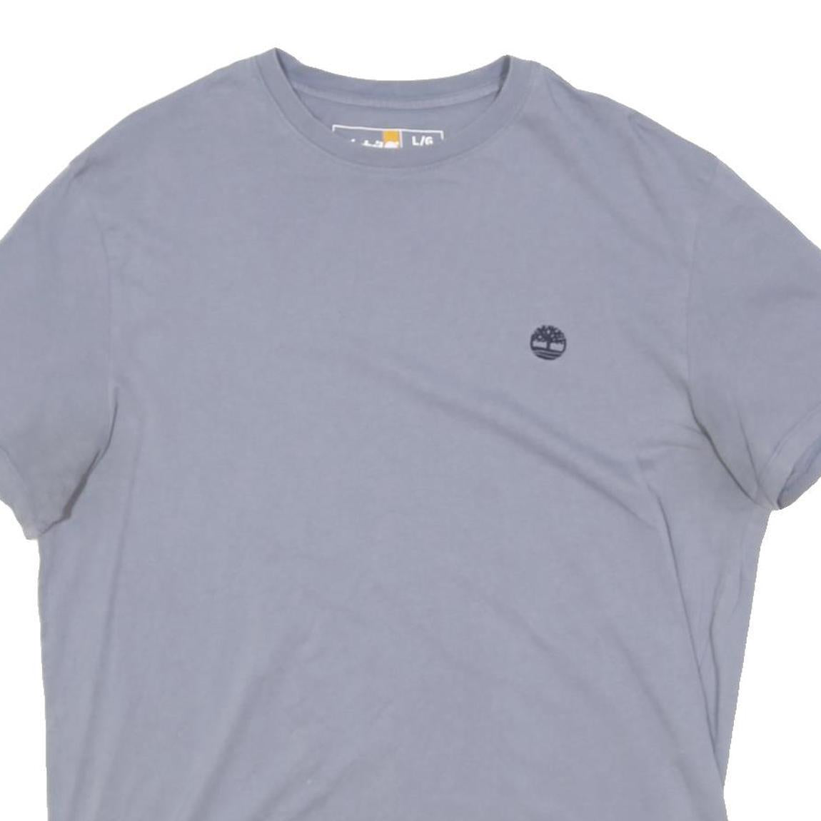 TIMBERLAND Mens Blue L T-Shirt Short Sleeve Crew Neck Cotton Blend Casual