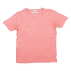 HILFIGER DENIM Womens T-Shirt Red V-Neck L