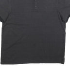 CALVIN KLEIN Mens Black Polo Shirt L Cotton Blend Short Sleeve Plain Casual