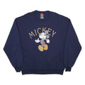 MICKEY UNLIMITED Mens Navy Blue Cotton Blend Crew Neck XL Sweatshirt Cartoon