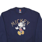 MICKEY UNLIMITED Mens Navy Blue Cotton Blend Crew Neck XL Sweatshirt Cartoon
