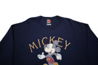 MICKEY UNLIMITED Mens Navy Blue Cotton Blend Crew Neck XL Sweatshirt Cartoon