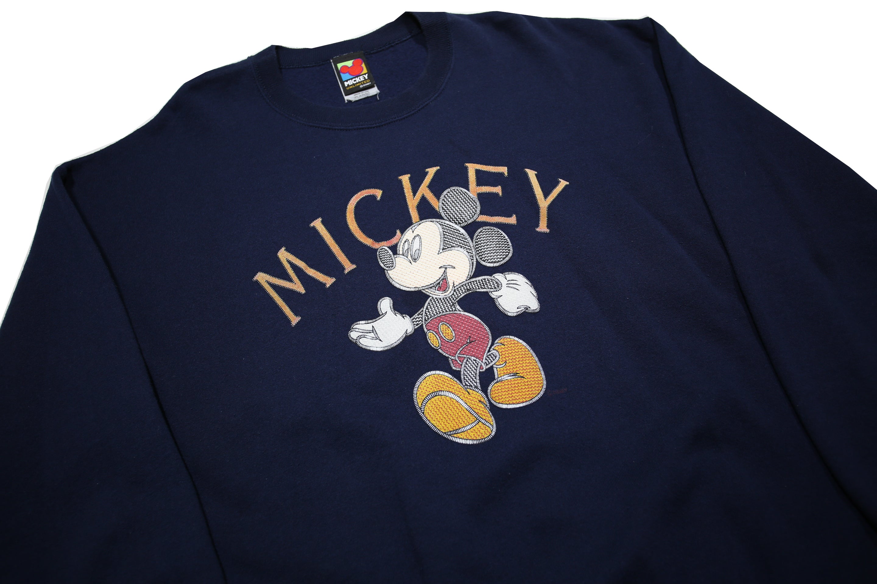 MICKEY UNLIMITED Mens Navy Blue Cotton Blend Crew Neck XL Sweatshirt Cartoon