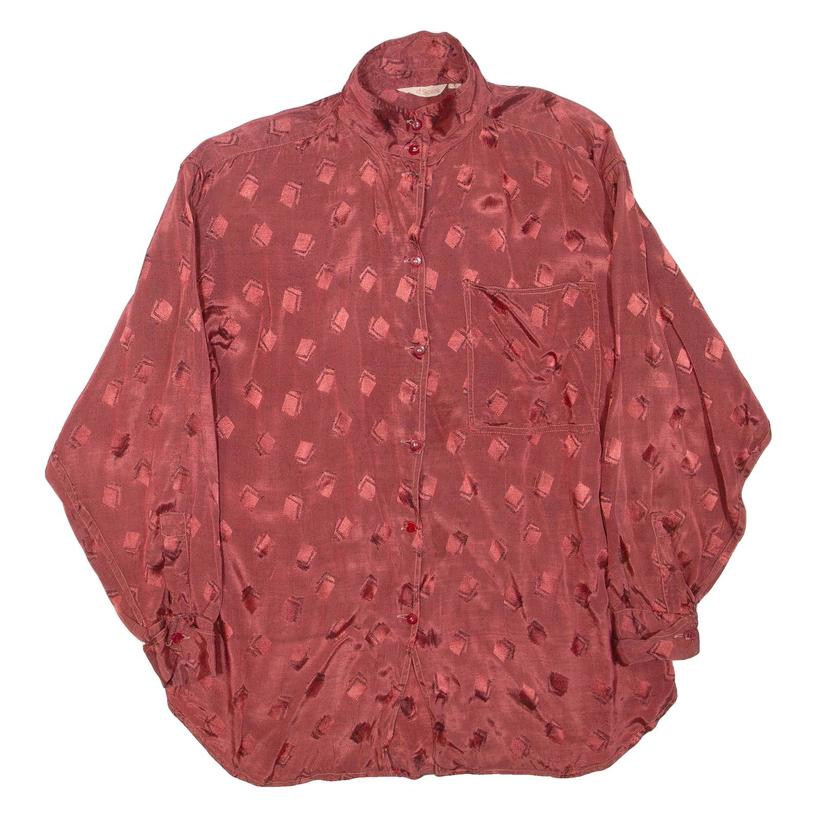 LAST SCENE Womens Shirt Red Long Sleeve S