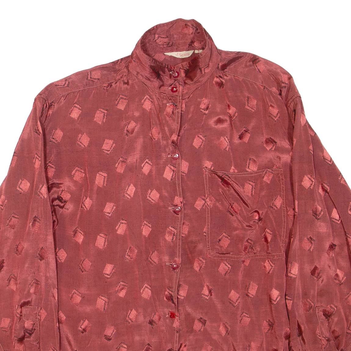 LAST SCENE Womens Shirt Red Long Sleeve S