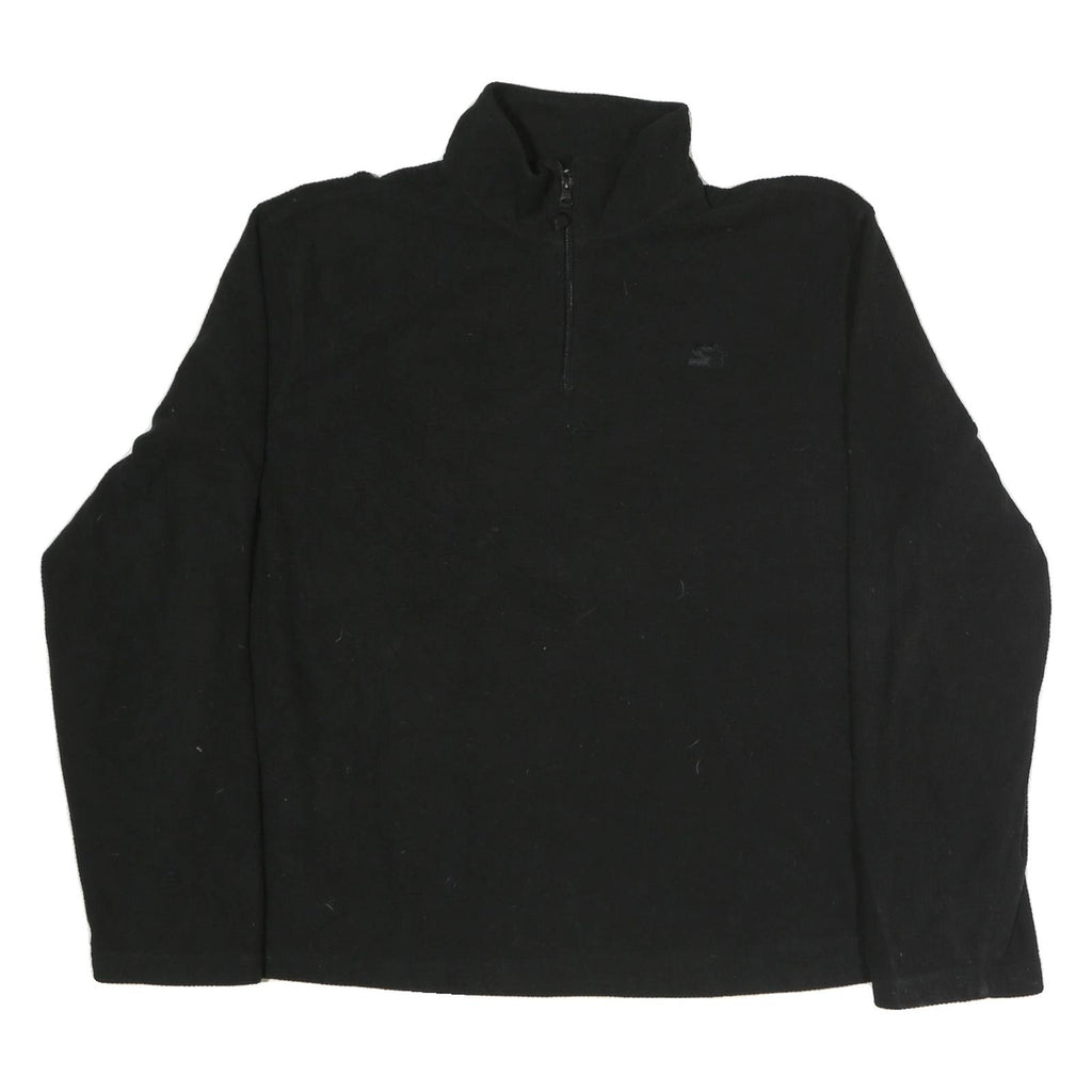 STARTER Mens Black Plain Cotton Pullover Crew Neck Basic Knit XL Lightweight