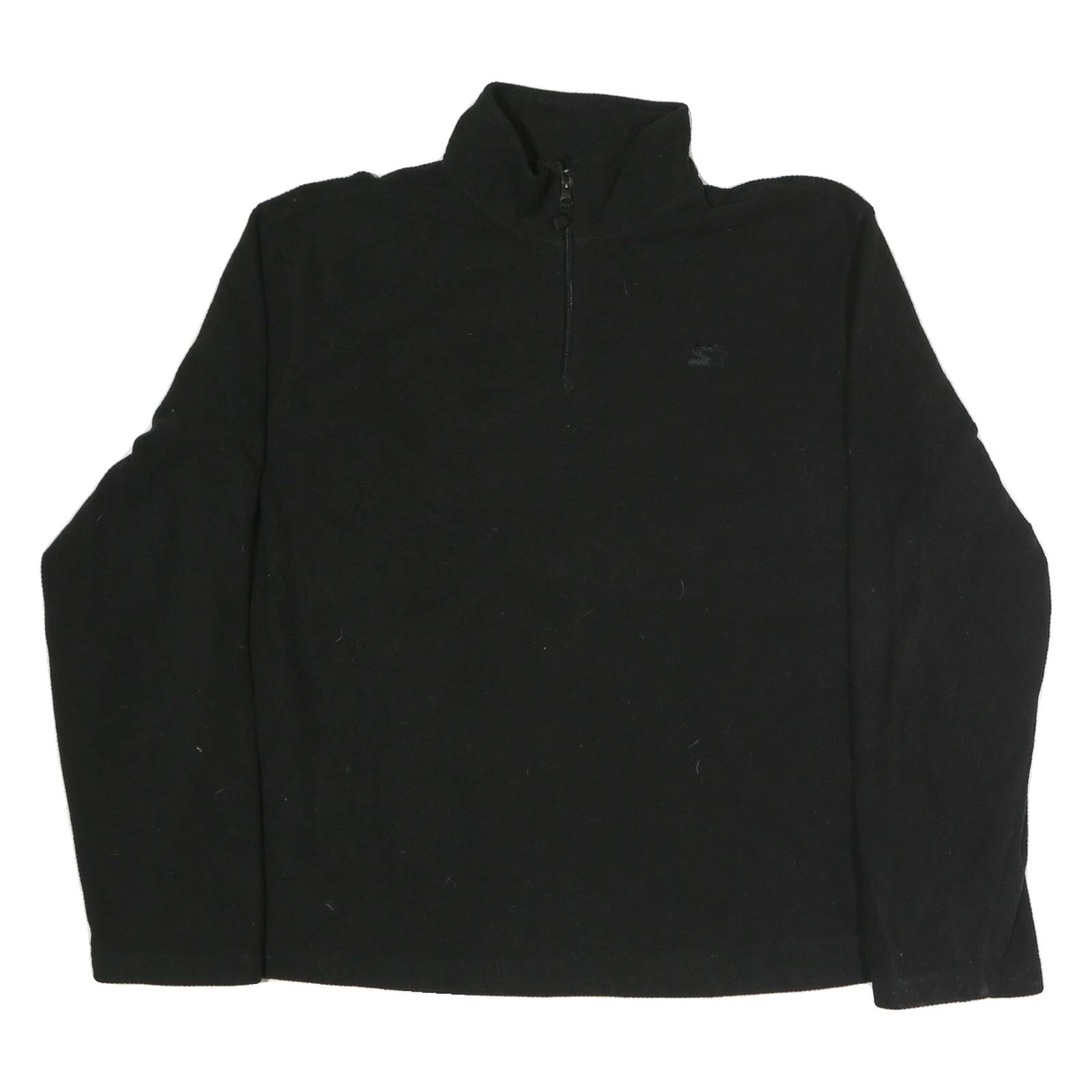 STARTER Mens Black Plain Cotton Pullover Crew Neck Basic Knit XL Lightweight